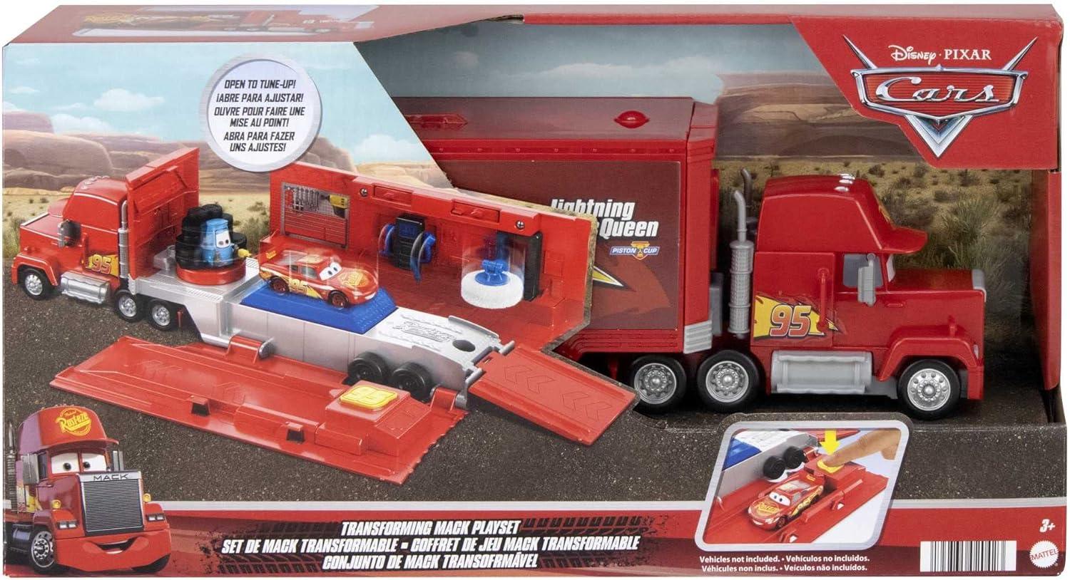 imageMattel Disney and Pixar Cars Transforming Mack Playset 2in1 Toy Truck ampamp TuneUp Station with Launcher Lift ampamp More MovieInspired Graphics Gift for Kids Ages 4 Years Old ampamp UpPlayset