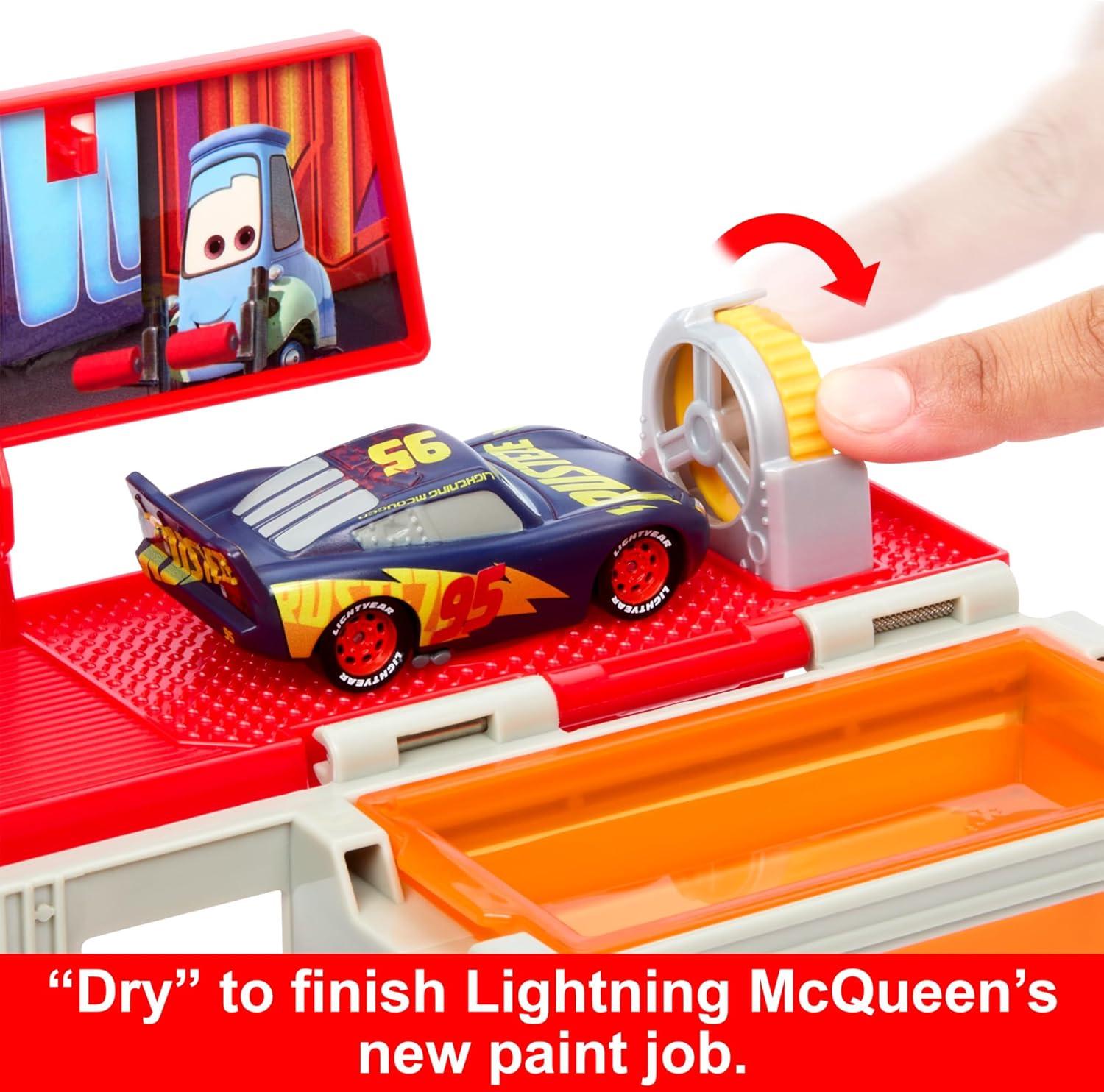 imageMattel Disney and Pixar Cars Transforming Truck ampamp Toy Car Playset Color Changers Paint Shop Mack with Detachable Cab Color Change Lightning McQueen ampamp AccessoriesPlayset