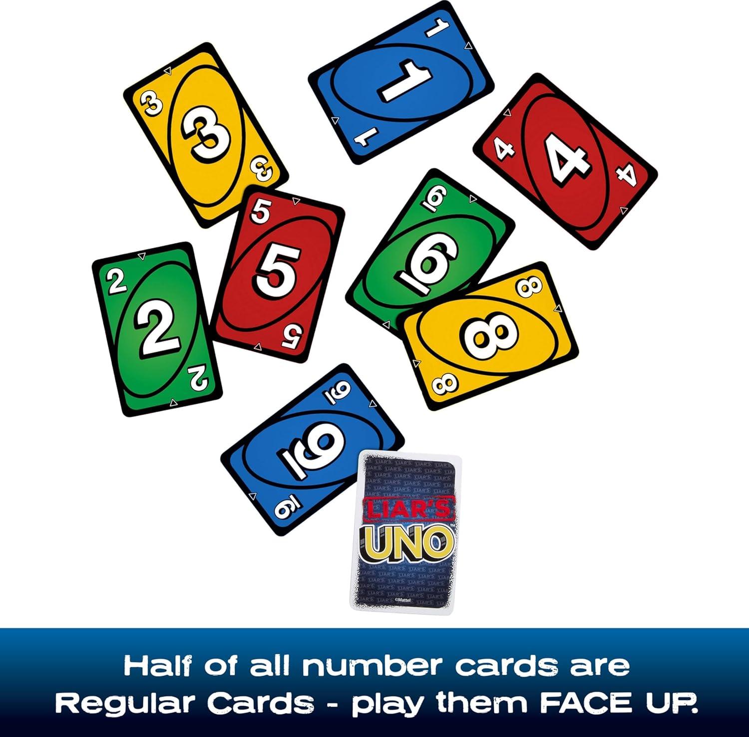 imageMattel Games UNO Show em No Mercy Card Game in Storage ampamp Travel Tin for Kids Adults ampamp Family Night with Extra Cards Special Rules ampamp Tougher Penalties Amazon ExclusiveUNO Liars