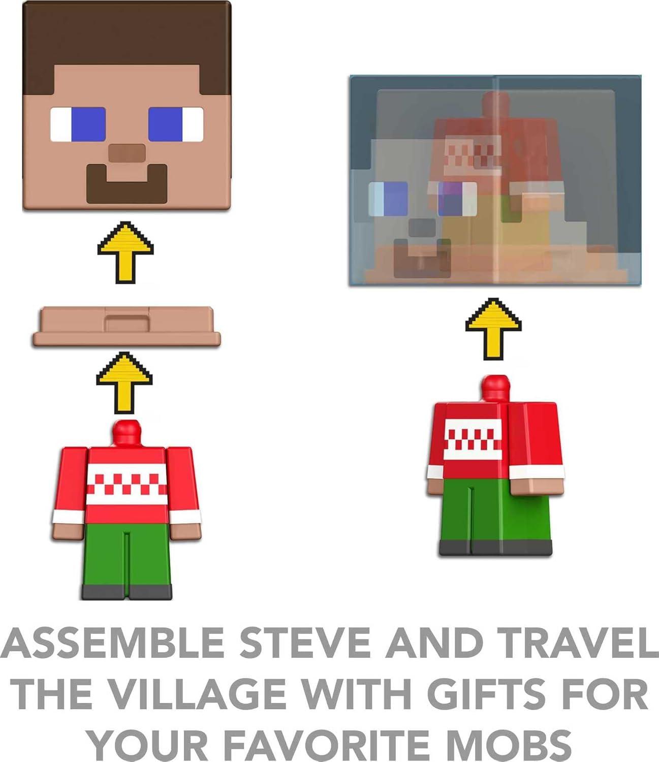 imageMattel Minecraft Mob Head Minis Advent Calendar with 24 Surprises Including 6 Figures ampamp Accessories Holiday Toy