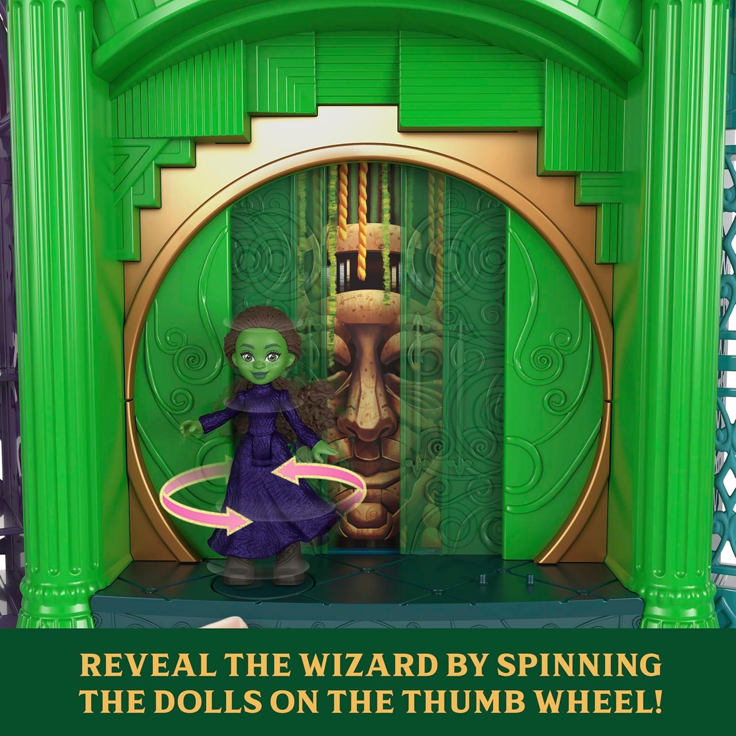 imageMattel Universal Pictures Wicked Emerald City Playset with Glinda ampamp Elphaba Small Dolls 5 Play Spaces ampamp 15 Accessories Inspired by The Movie