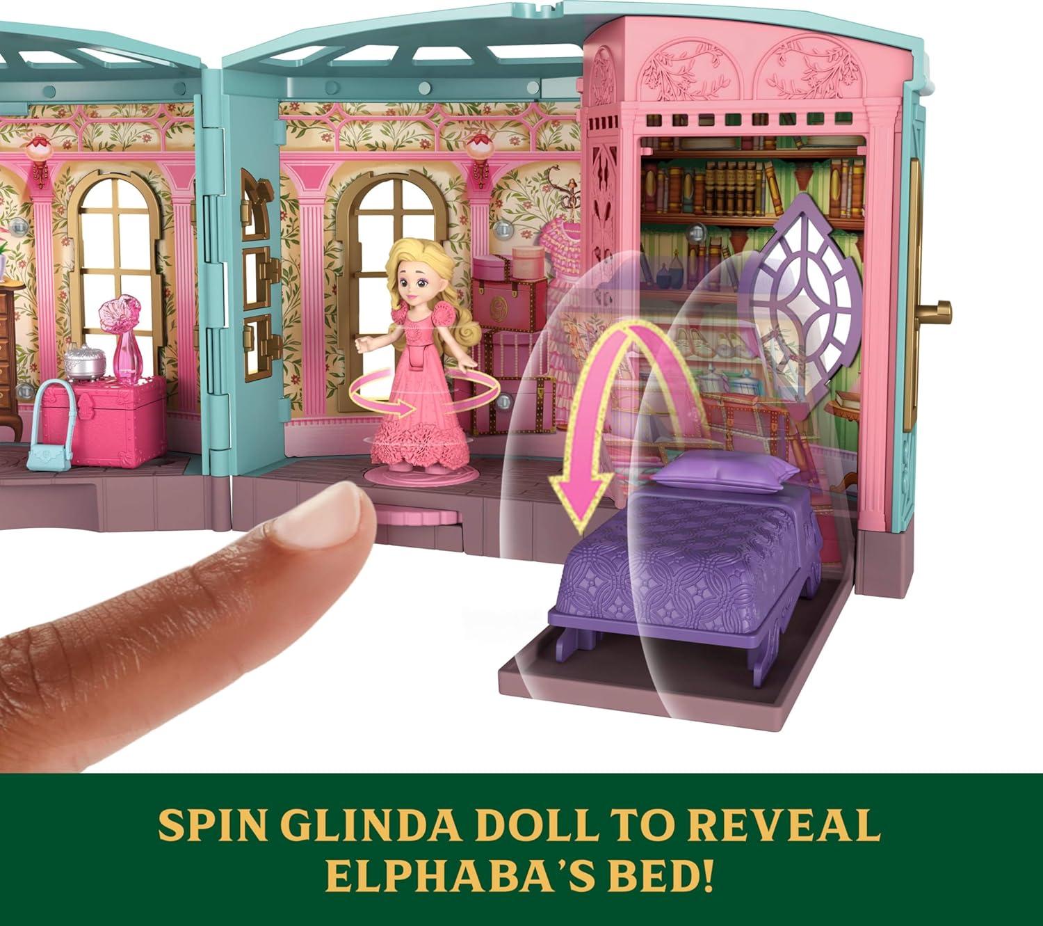imageMattel Universal Pictures Wicked So Popular Dorm Small Doll Playset with 3 Play Spaces ampamp 9 Accessories Inspired by The Movie