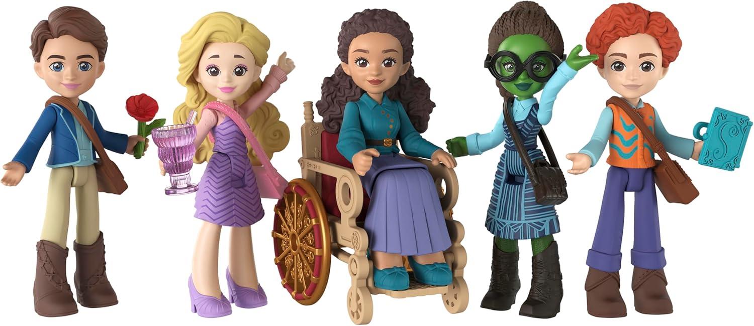 imageMattel Universal Pictures Wicked Students of Shiz Multipack 5 Small Dolls with Signature Looks and 9 Storytelling Accessories Inspired by The Movie