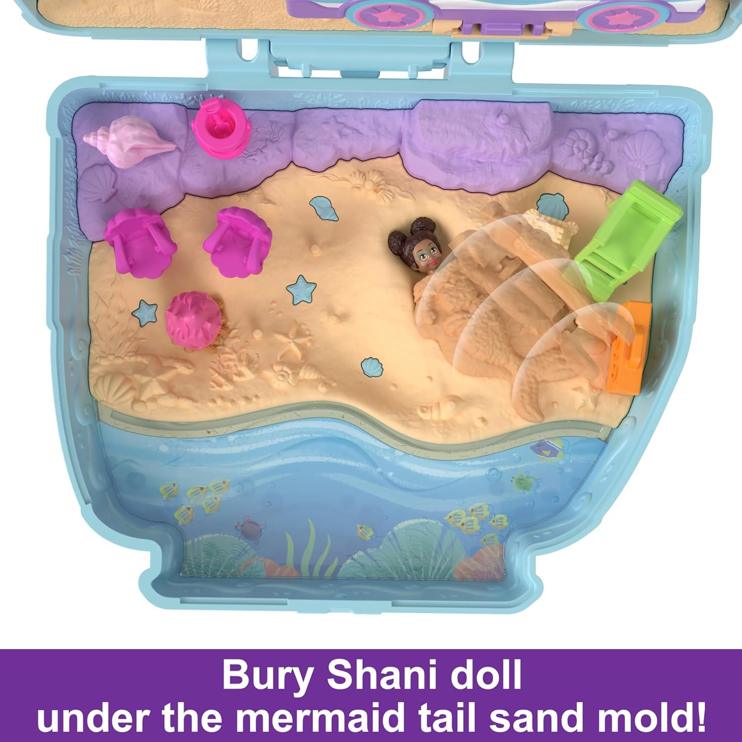imagePolly Pocket Playset with 2 Micro Dolls ampamp 12 Accessories StrawBeary Patch Compact Travel Toy with Fidget ExteriorPuppy