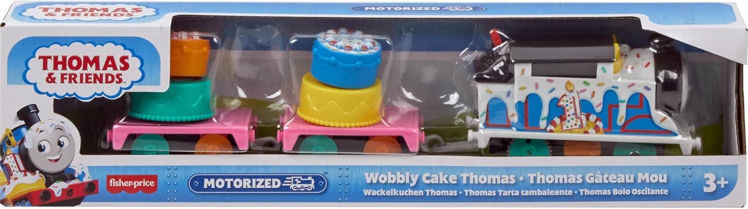 imageThomas ampamp Friends Motorized Toy Train Wobbly Cake Thomas Engine with Cargo Cars ampamp Pieces for Pretend Play Preschool KidsAges 3 YearsThomas Celebration
