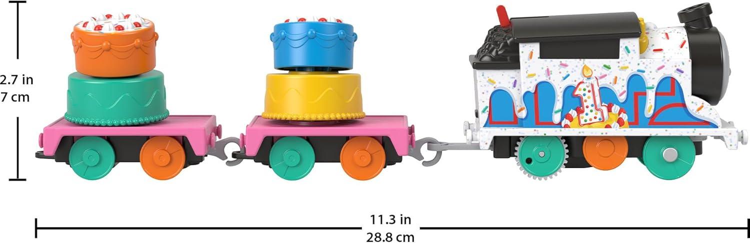imageThomas ampamp Friends Motorized Toy Train Wobbly Cake Thomas Engine with Cargo Cars ampamp Pieces for Pretend Play Preschool KidsAges 3 YearsThomas Celebration