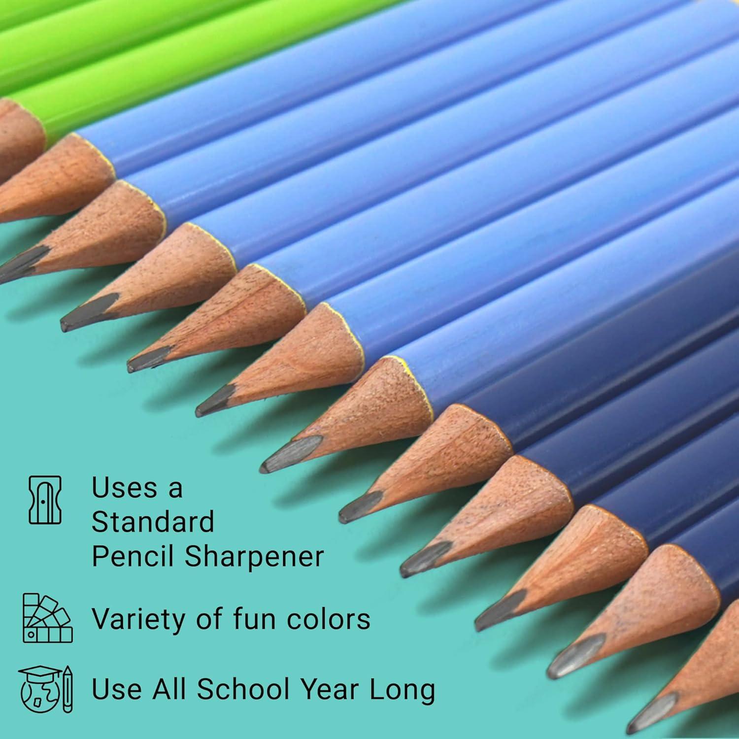 imageYoobi Barbie X 2 Pencils PreSharpened Pencils with Pink Erasers in Cute Pastel ampamp Metallic Colors with the Iconic Barbie Logo Gift for Kids ampamp Adults 2 Packs of 24Color Block