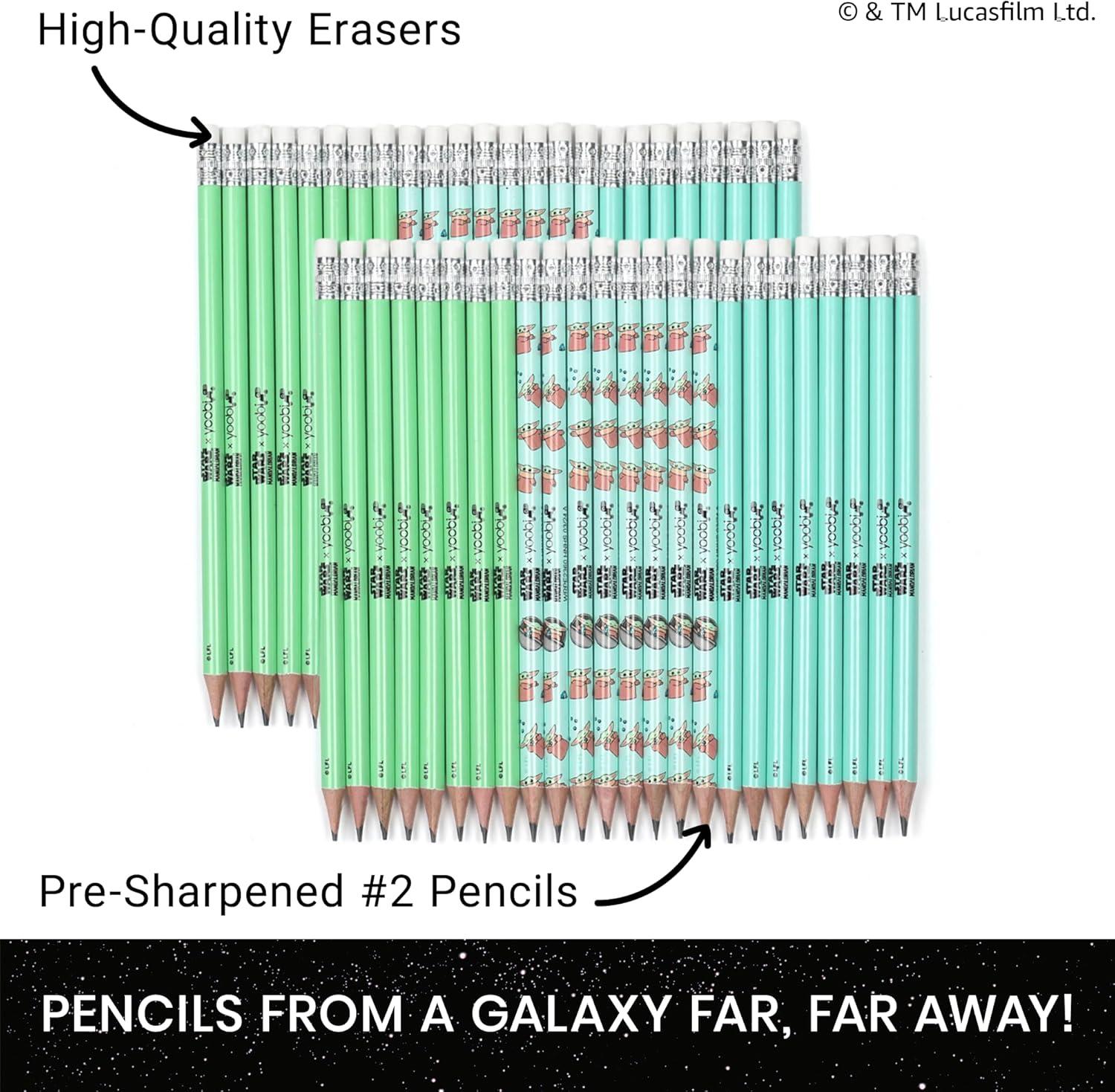 imageYoobi Barbie X 2 Pencils PreSharpened Pencils with Pink Erasers in Cute Pastel ampamp Metallic Colors with the Iconic Barbie Logo Gift for Kids ampamp Adults 2 Packs of 24Star Wars