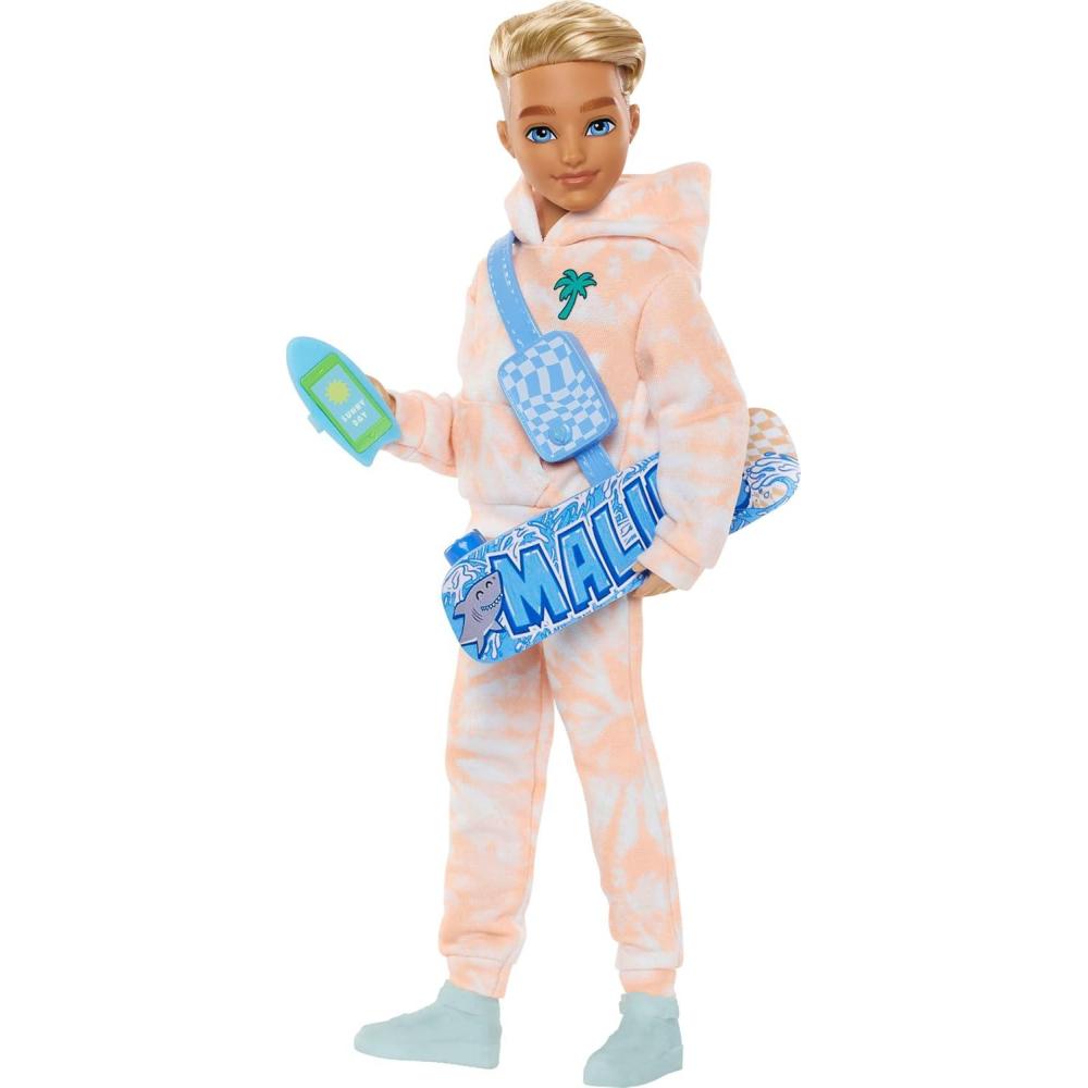 imageBarbie Dream Besties Playset Malibu Posable Fashion Doll with Wavy Blonde Hair 11 Makeup ampamp HairThemed AccessoriesKen