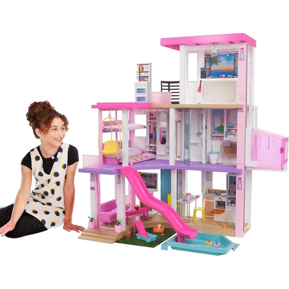 imageBarbie DreamHouse Dollhouse with 75 Accessories and Wheelchair Accessible Elevator 10 Play Areas 3 Custom Light Settings ampamp Music Amazon ExclusiveDreamhouse