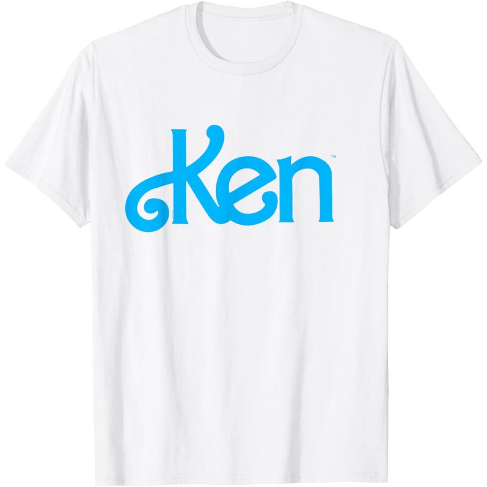 imageBarbie Ken 1980s Logo TShirt Mens Classic Fit Black SmallWhite