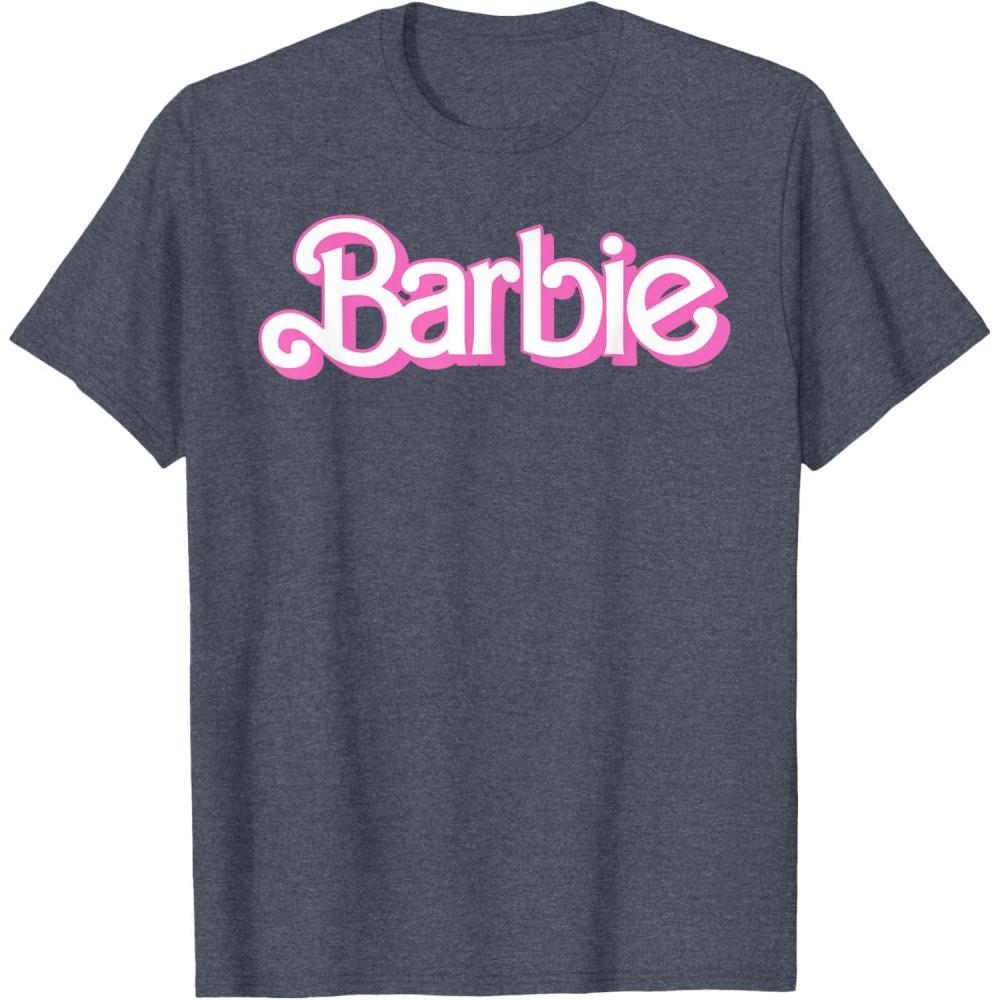 imageBarbie Logo Bright White TShirtHeather Blue