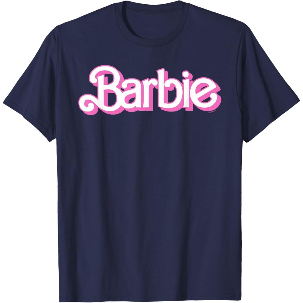 imageBarbie Logo Bright White TShirtNavy Blue