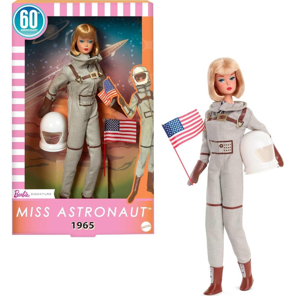 imageBarbie Miss Astronaut Doll Collectible with Silver Suit Space Boots ampamp Helmet Accessory 1965 Vintage Repro Amazon Exclusive