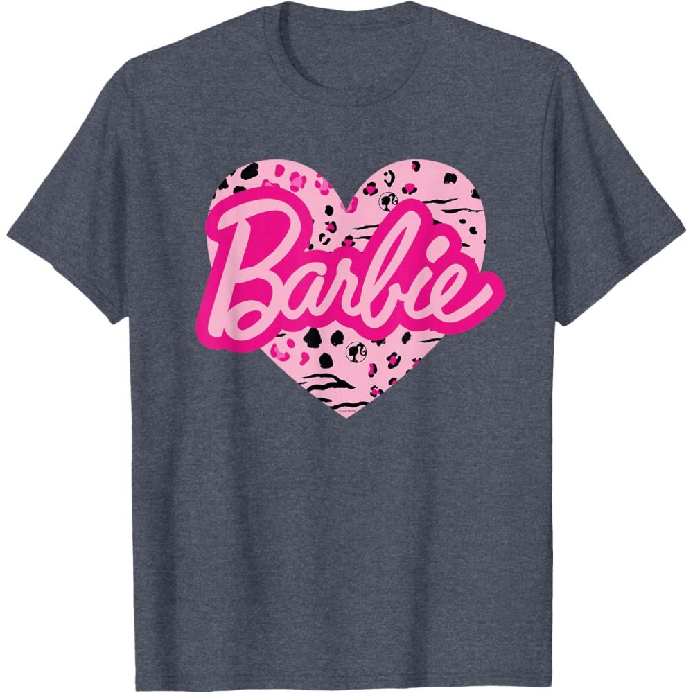 imageBarbie Patterned Heart Logo TShirtHeather Blue