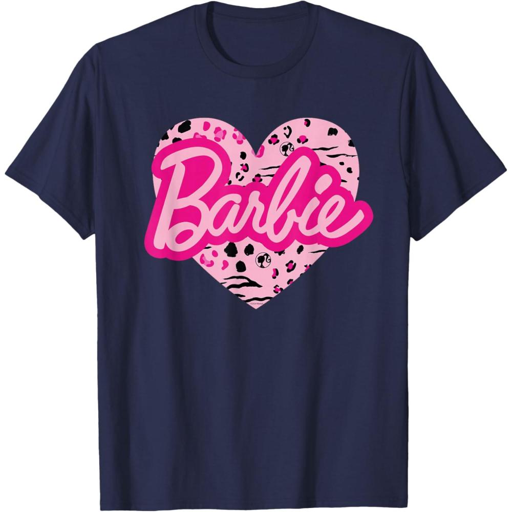 imageBarbie Patterned Heart Logo TShirtNavy Blue