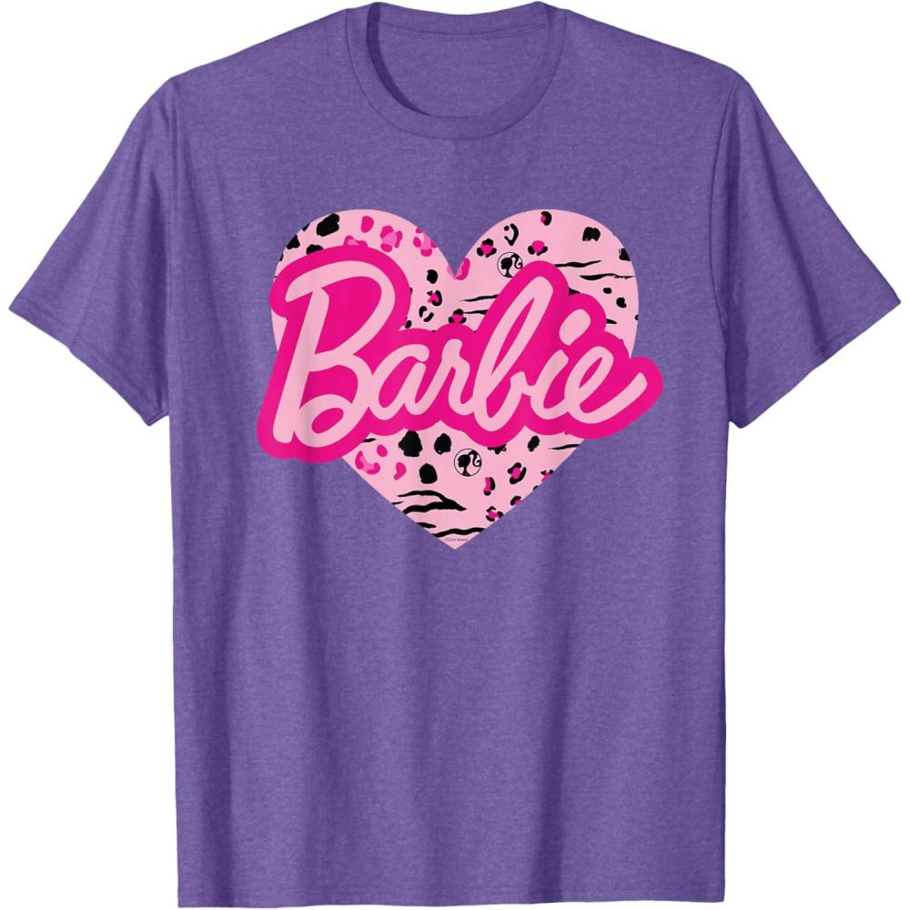 imageBarbie Patterned Heart Logo TShirtPurple Heather