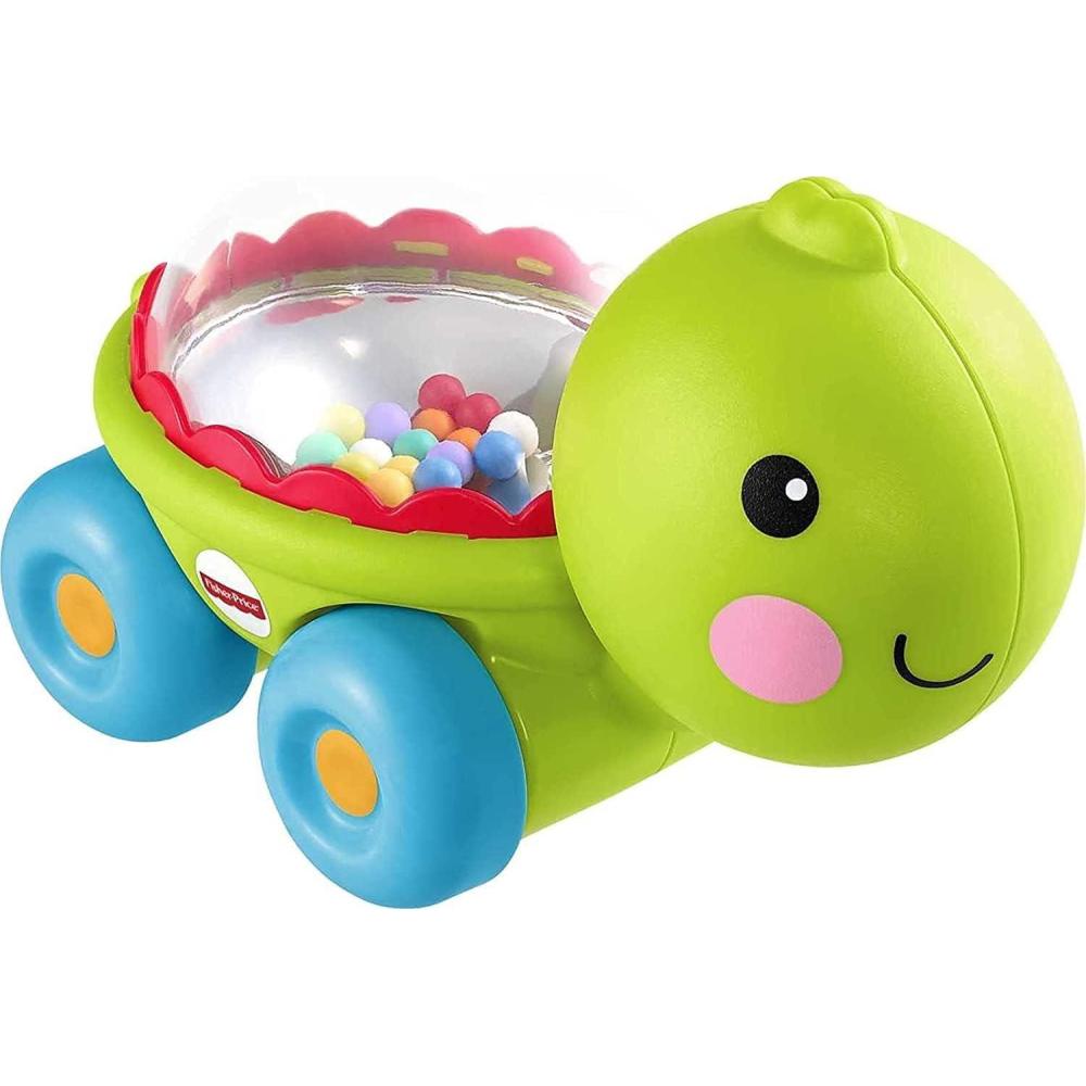 imageFisherPrice Baby Crawling Toy Poppity Pop Turtle PushAlong Vehicle with Ball Popping Sounds for Infants Ages 6 MonthsTurtle Theme