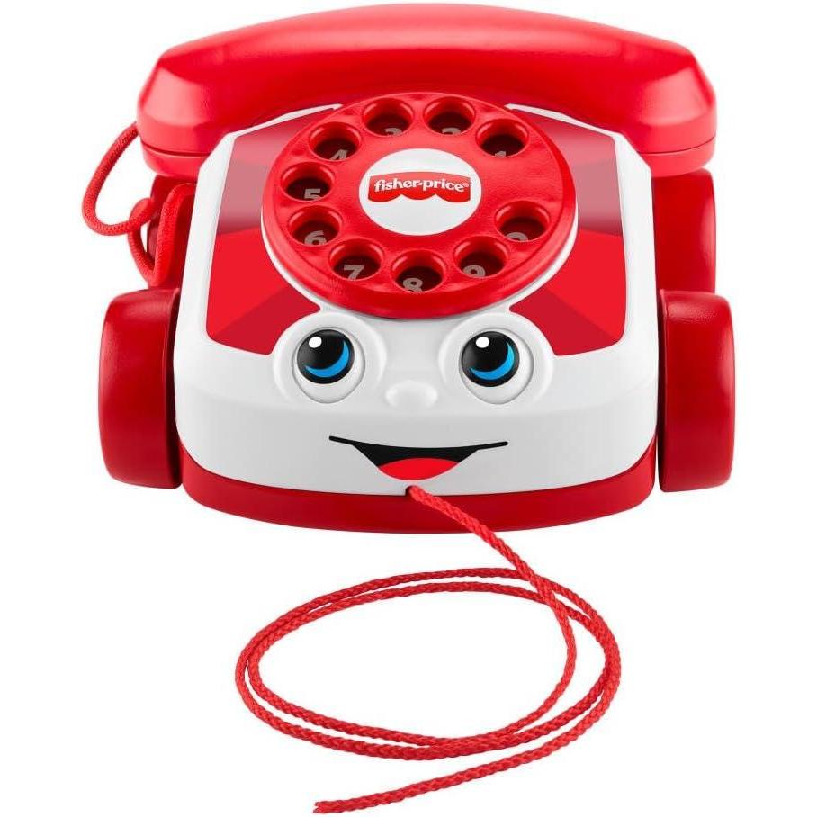 imageFisherPrice Baby Toy Red Chatter Telephone Mattel 80th Anniversary Edition PullAlong Activity for Infants ampamp Toddlers Ages 1 Years