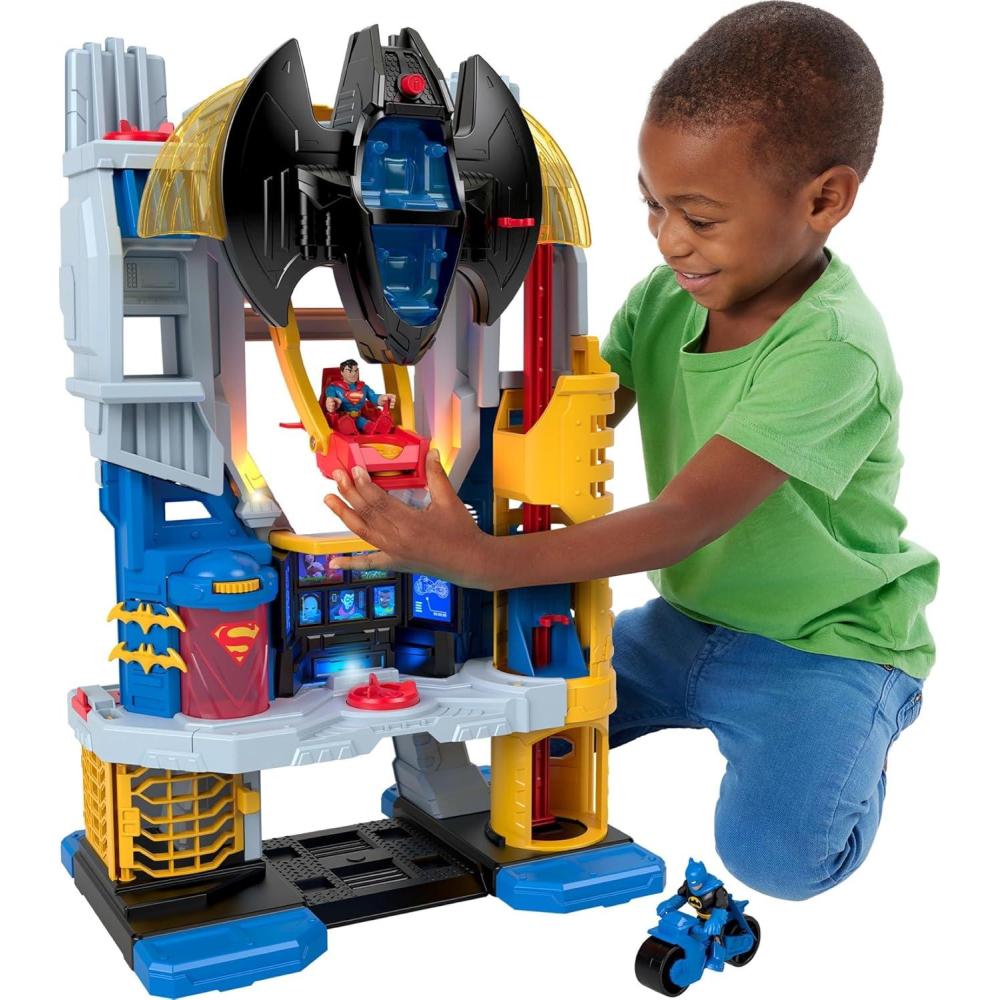 imageFisherPrice Imaginext DC Super Friends Batman Toy Ultimate Headquarters Playset 2Ft Tall Lights Sounds ampamp 10 Pieces for Kids Ages 3 YearsPlayset