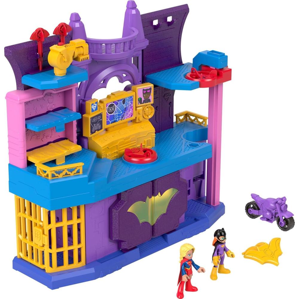 imageFisherPrice Imaginext DC Super Friends Preschool Toy Batgirl Hero Hideout Playset with 2 Figures ampamp 5 Accessories for Kids Ages 3 Years
