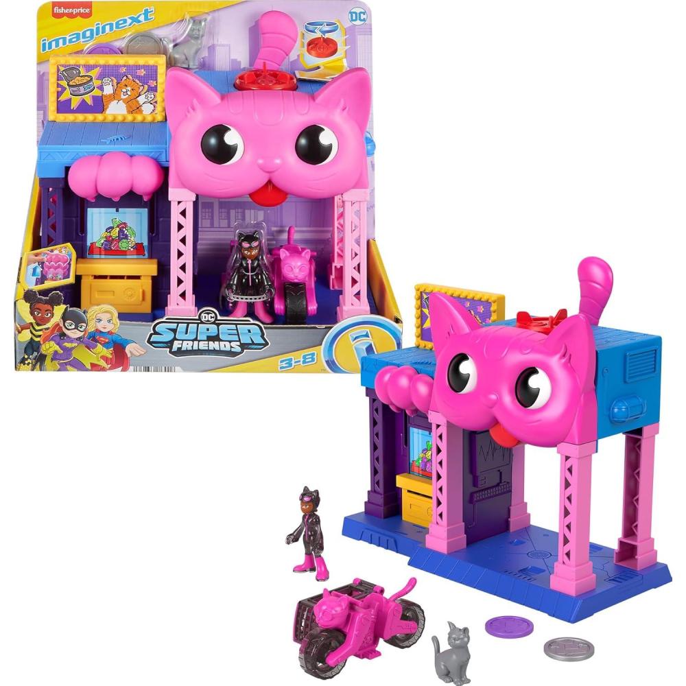 imageFisherPrice Imaginext DC Super Friends Toy Catwoman Playhouse Playset with Figure ampamp Accessories for Pretend Play Kids Ages 3 Years