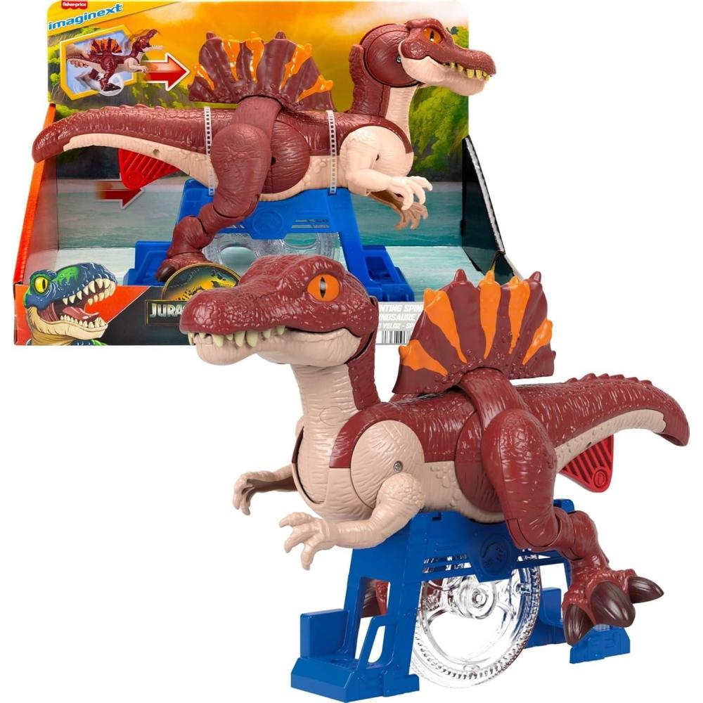imageFisherPrice Imaginext Jurassic World Rebirth Dinosaur Toy Sprinting Spinosaurus Figure with Lunge ampamp Chomp Motion 9 Inches Tall