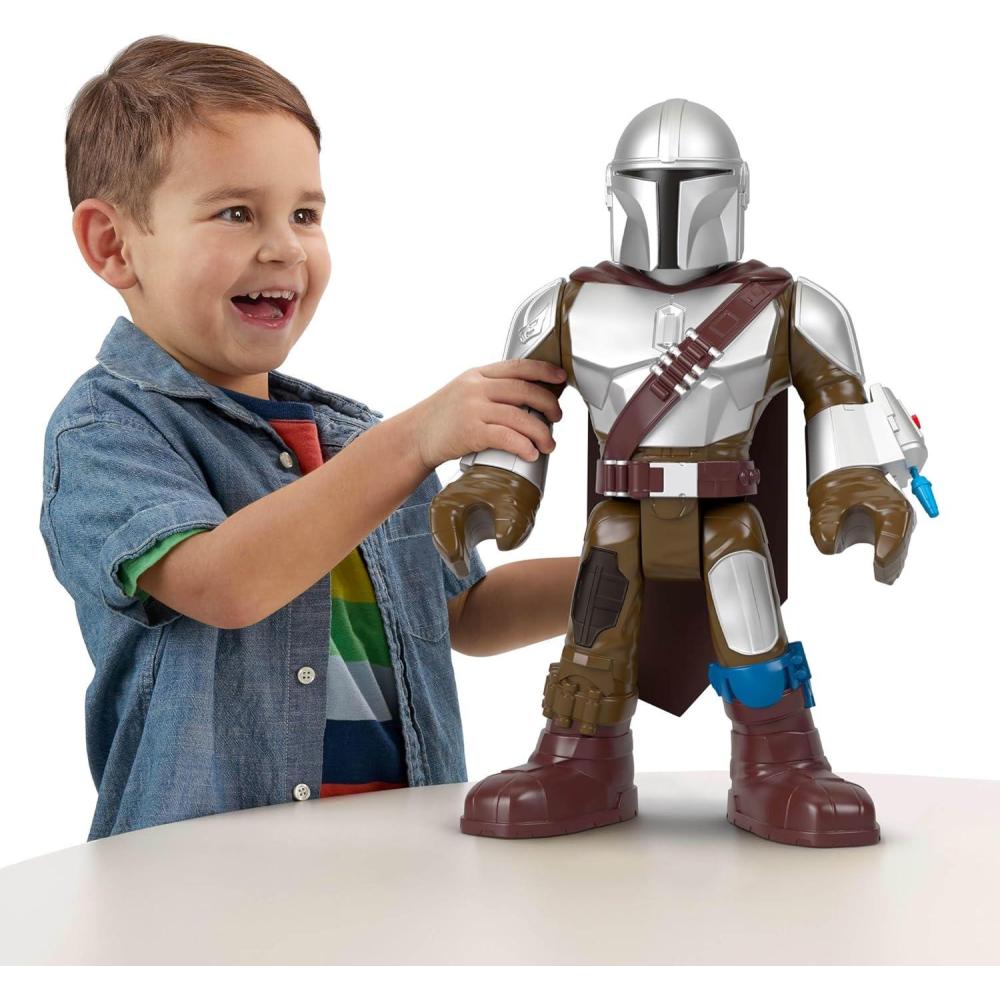 imageFisherPrice Imaginext Star Wars Toy The Mandalorian XXL Figure 16 Inch Tall Poseable Character with Launcher for Kids Ages 3 YearsMandalorian XXL