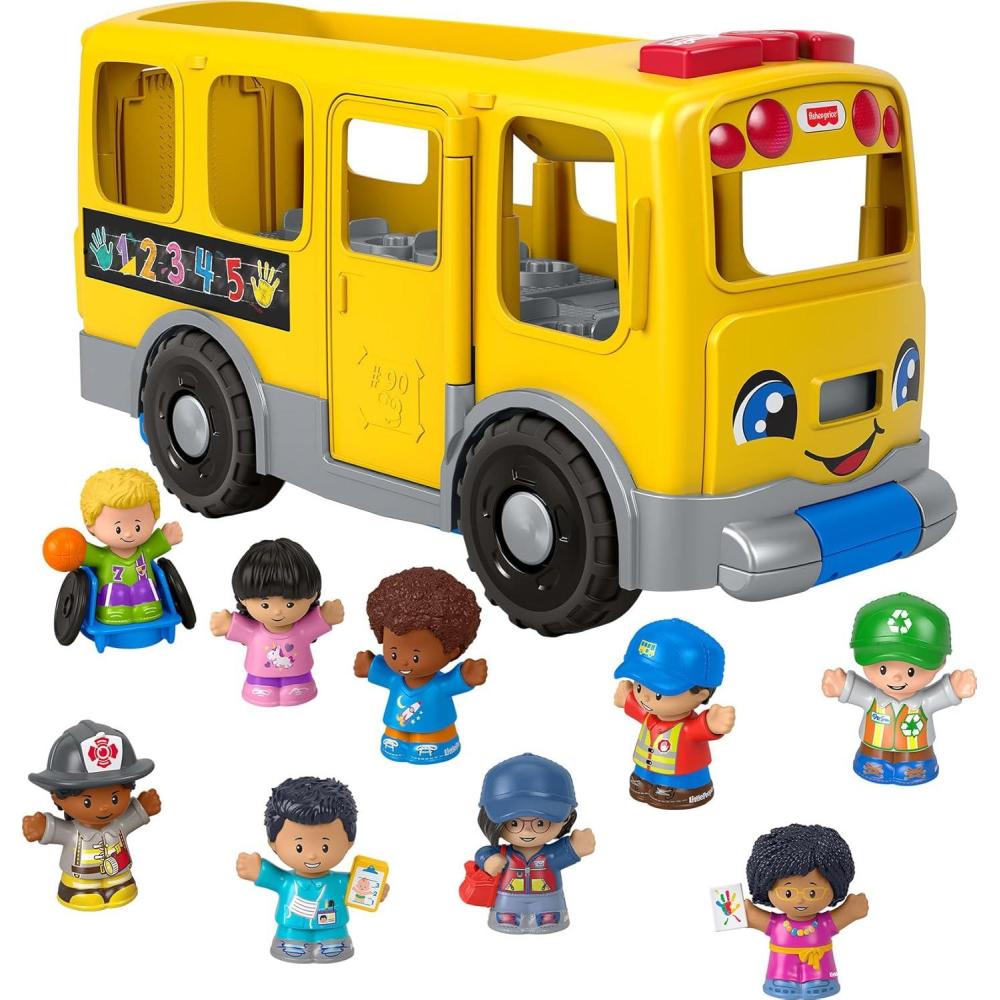 imageFisherPrice Little People Toddler Toy Big Yellow School Bus ampamp Community Heroes Set Musical PullAlong Vehicle ampamp Figures for Kids Ages 1 Years Amazon Exclusive