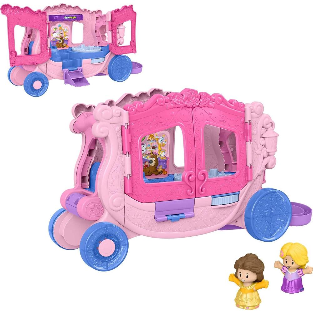 imageFisherPrice Little People Toddler Toy Disney Princess PullAlong Musical Carriage Playset with Figures for Pretend Play Kids Ages 18 MonthsMusical Carriage