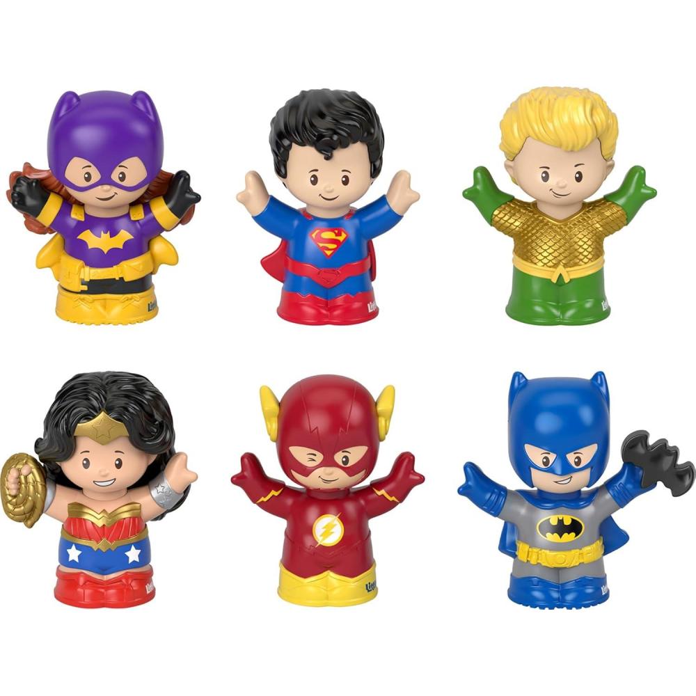 imageFisherPrice Little People Toddler Toys DC Super Friends CrimeFighting Figure Pack Set of 6 Characters for Pretend Play Ages 18 Months Amazon Exclusive
