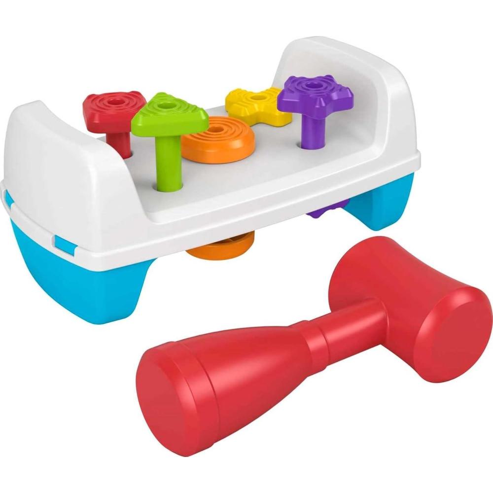 imageFisherPrice Toddler Toy Tap ampamp Turn Bench Pretend Tools 2Sided Construction Set for Ages 1 Years
