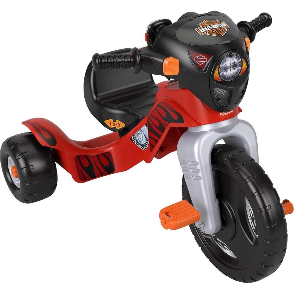 imageFisherPrice Toddler Tricycle HarleyDavidson Lights ampamp Sounds Trike Toy Bike with Adjustable Seat ampamp Storage for Outdoor Play Kids Ages 2 Years Amazon Exclusive