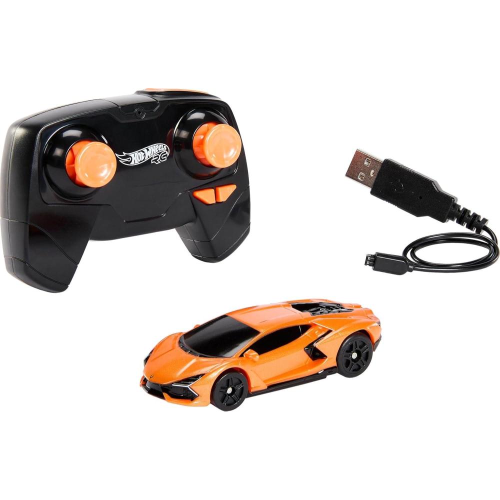 imageHot Wheels RC Toy Car RemoteControl Lamborghini Revuelto in 164 Scale Recharge with USB Cable Races ampamp Stunts On and OffTrack with Turbo Boost