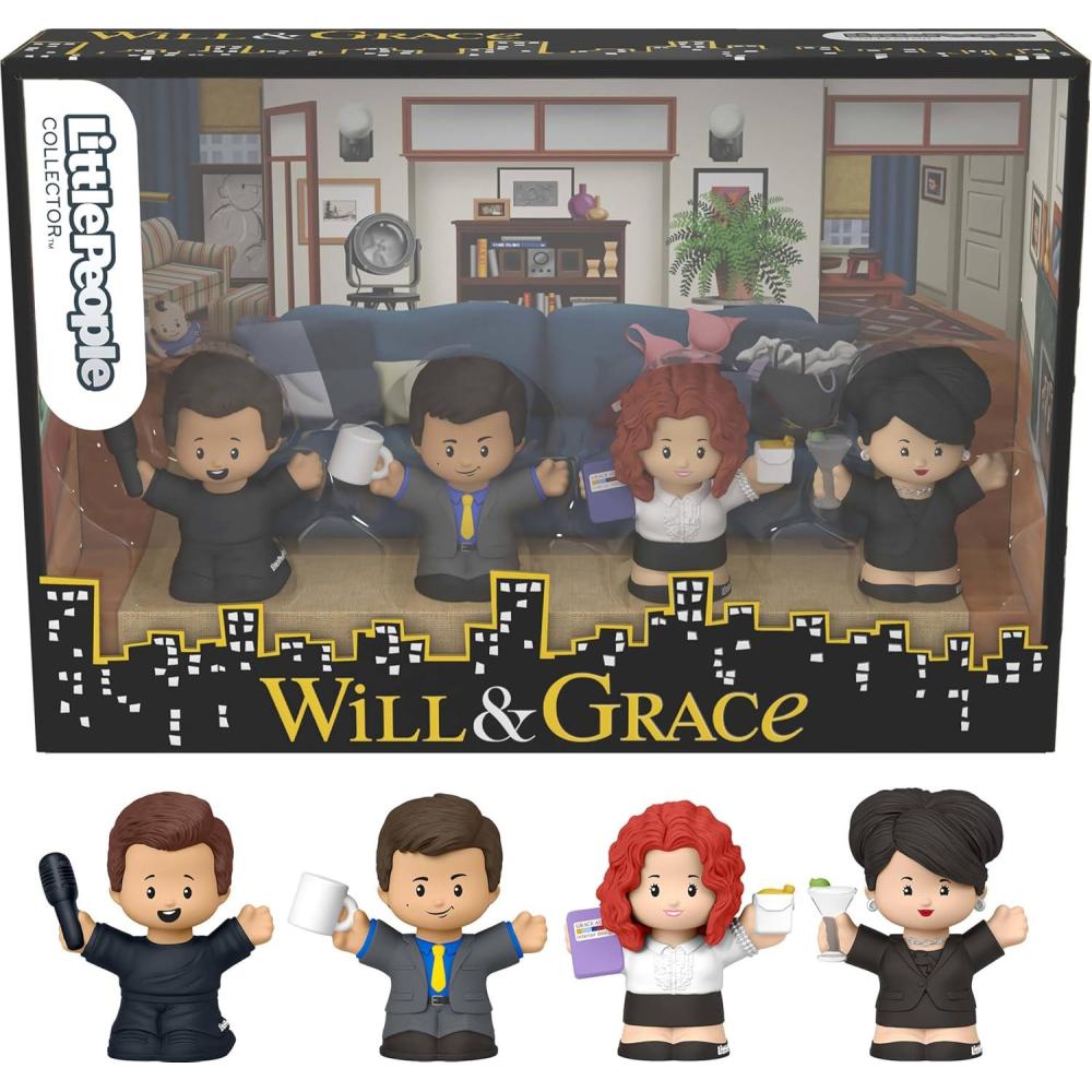 imageLittle People Collector Will and Grace TV Series Special Edition Set for Adults ampamp Fans 4 Figures in a Display Package Amazon Exclusive