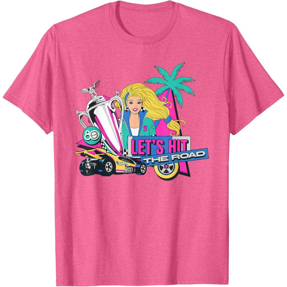 imageMattel 80th  Lets Hit the Road TShirtPink Heather