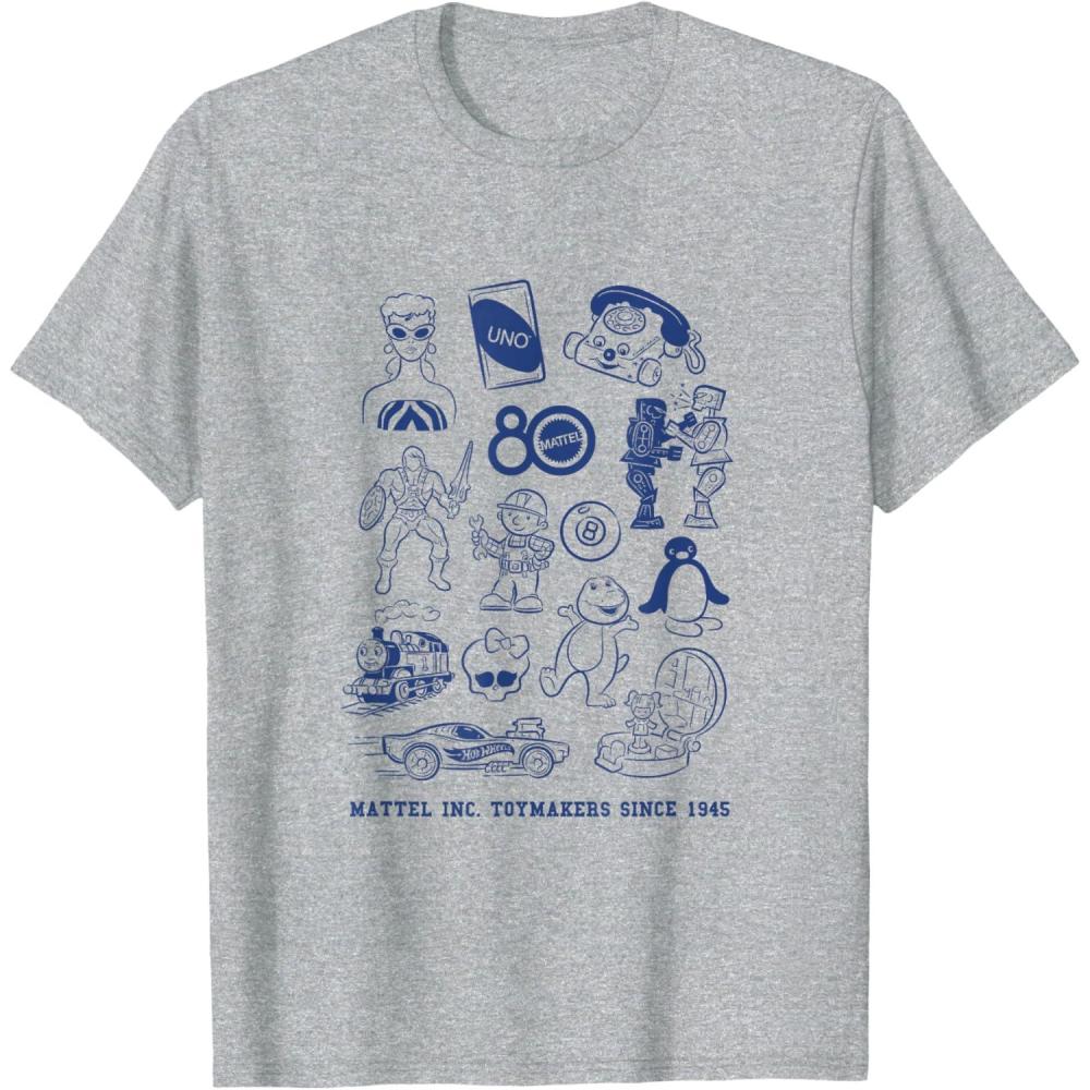 imageMattel 80th  Mattel Inc Toymakers Since 1945 TShirtHeather Grey