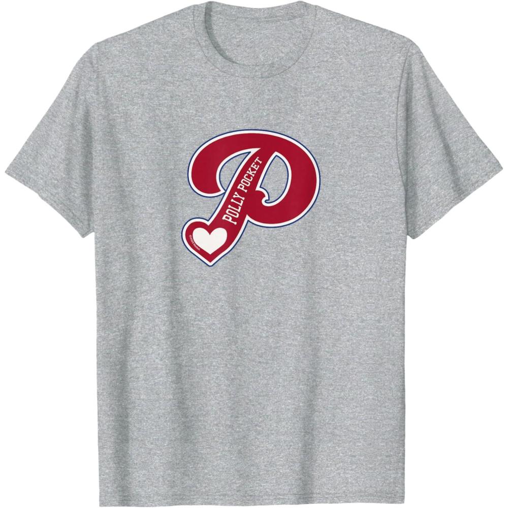 imageMattel 80th  Polly Pocket Badge TShirtHeather Grey