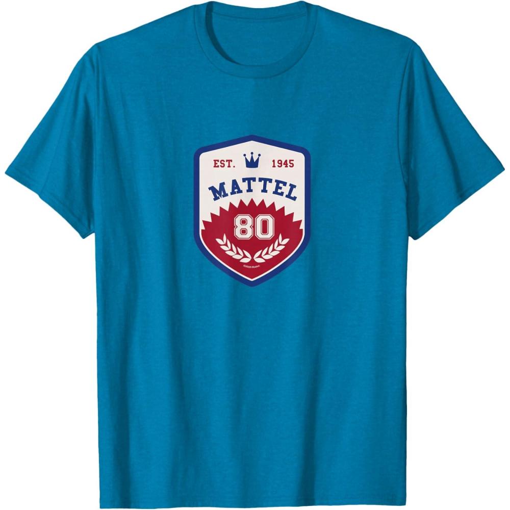 imageMattel 80th  Varsity Badge TShirtSapphire Blue