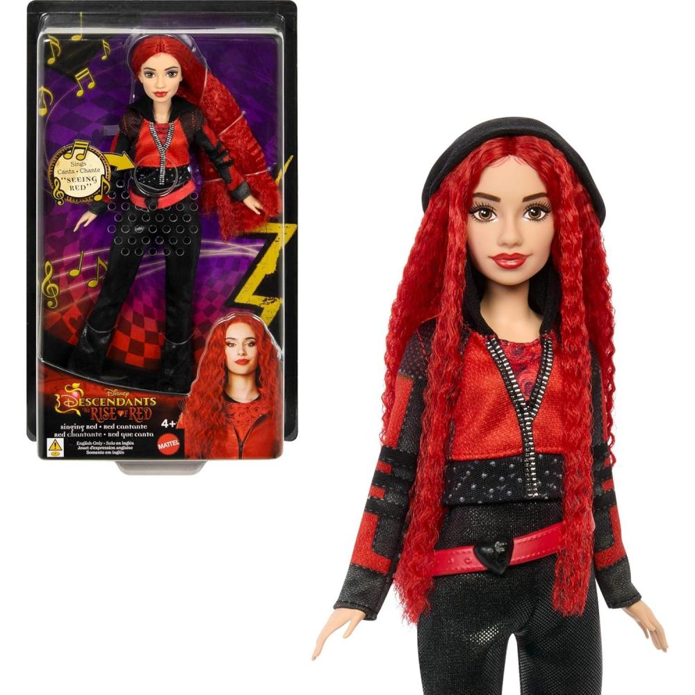imageMattel Disney Descendants The Rise of Red Doll  Singing Doll with MovieInspired Clothes ampamp Accessories Sings RedMulticolor
