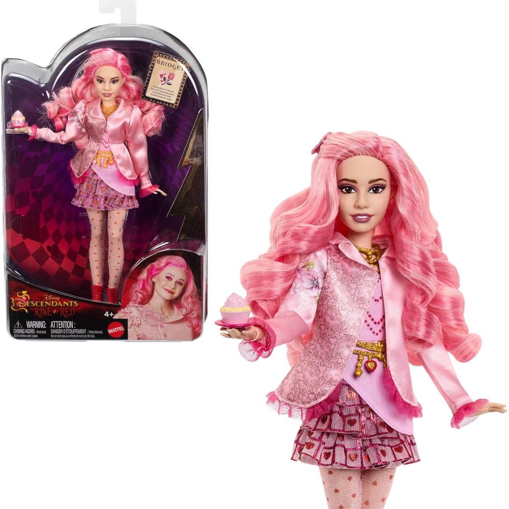 imageMattel Disney Descendants The Rise of Red Fashion Doll ampamp Accessory Bridget Young Queen of Hearts with MovieInspired Clothes ampamp CupcakeMulticolor