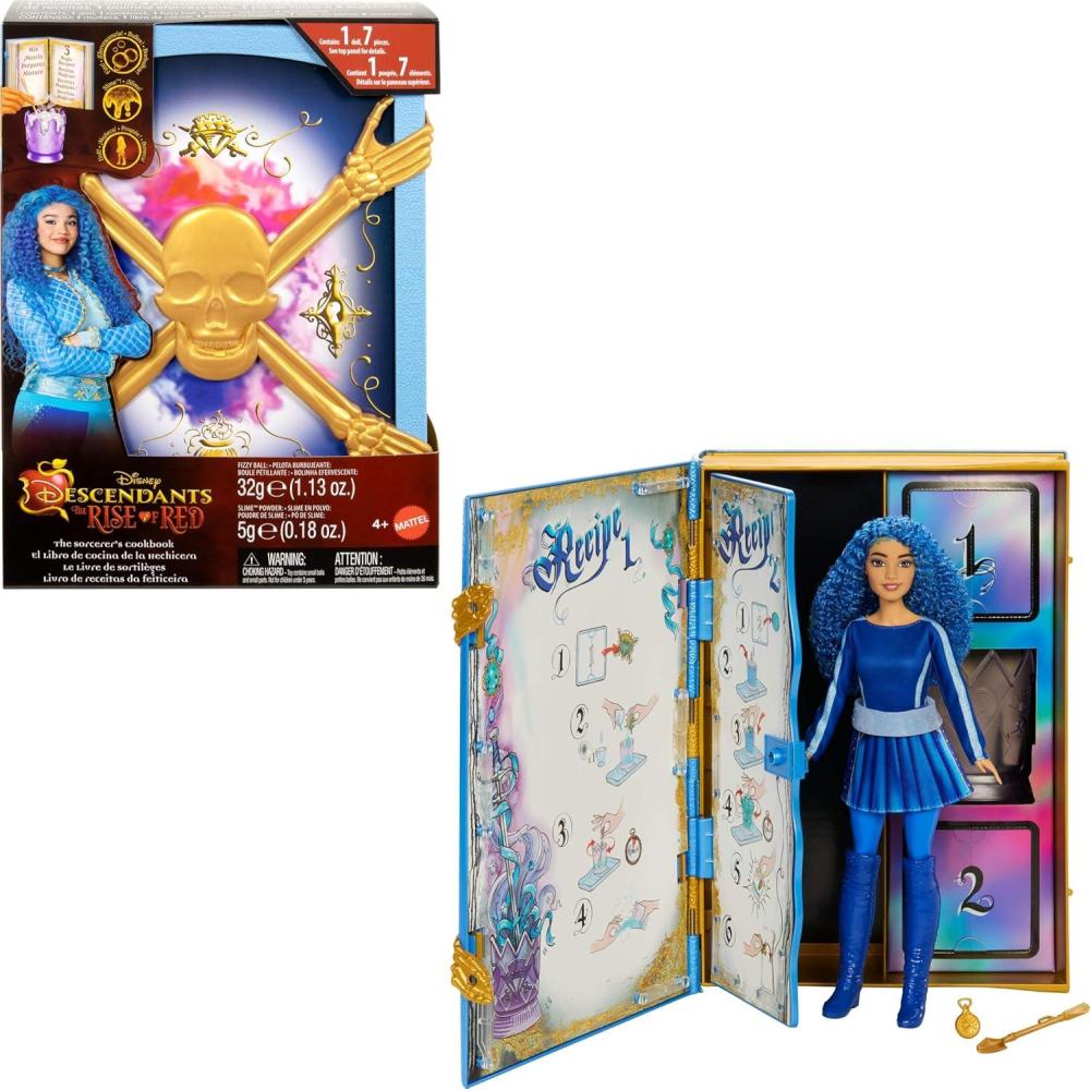 imageMattel Disney Descendants The Rise of Red Princess Chloe Charming Daughter of Cinderella Doll ampamp Playset The Sorcerers Cookbook Mix for SurpriseChloe