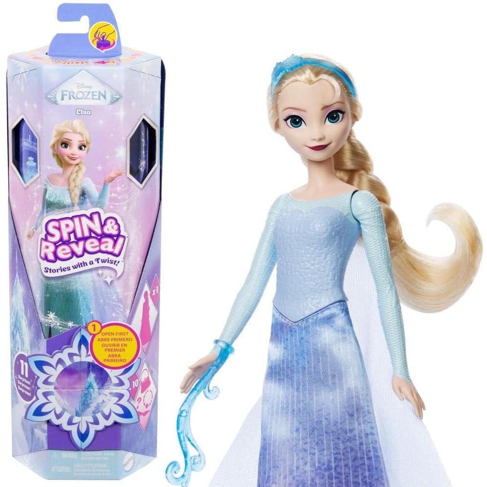 imageMattel Disney Frozen Anna Fashion Doll Set Spin ampamp Reveal with 11 Surprises Including 5 Accessories 5 Stickers ampamp Play Scene Inspired by Disney MovieElsa  Frozen 1 Look