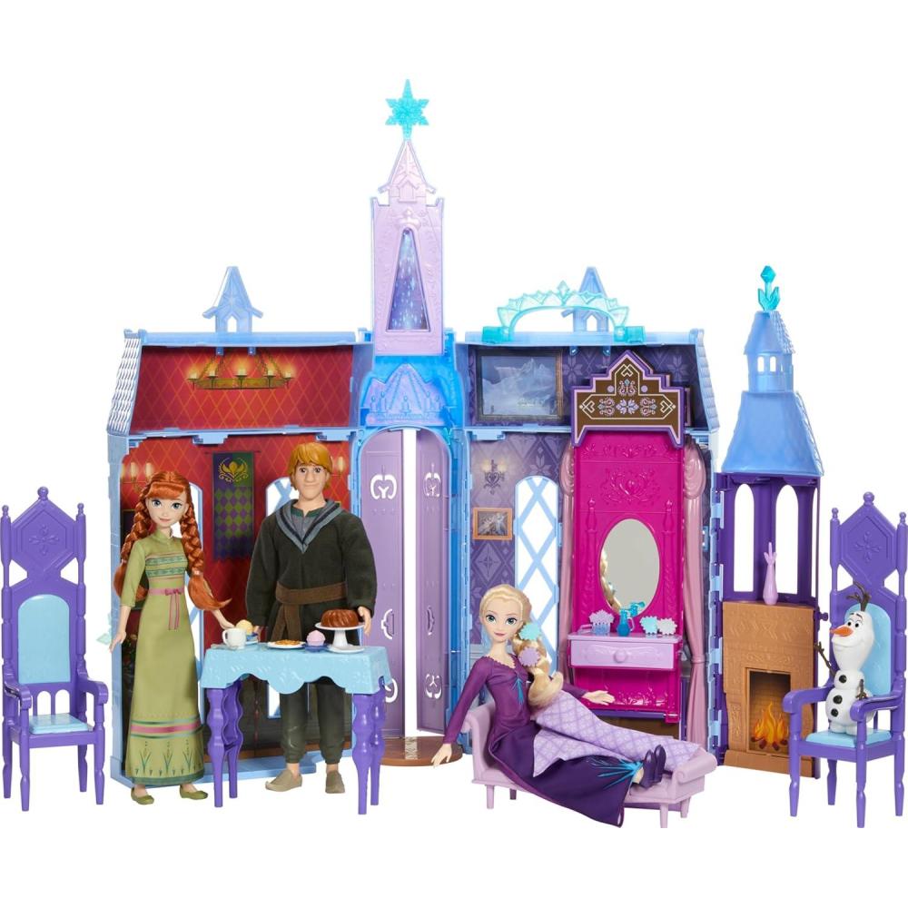 imageMattel Disney Frozen Dolls ampamp Doll House Ultimate Arendelle Adventure Portable Castle 2 ft with 3 Fashion Dolls Olaf Figure ampamp 25 AccessoriesCastle
