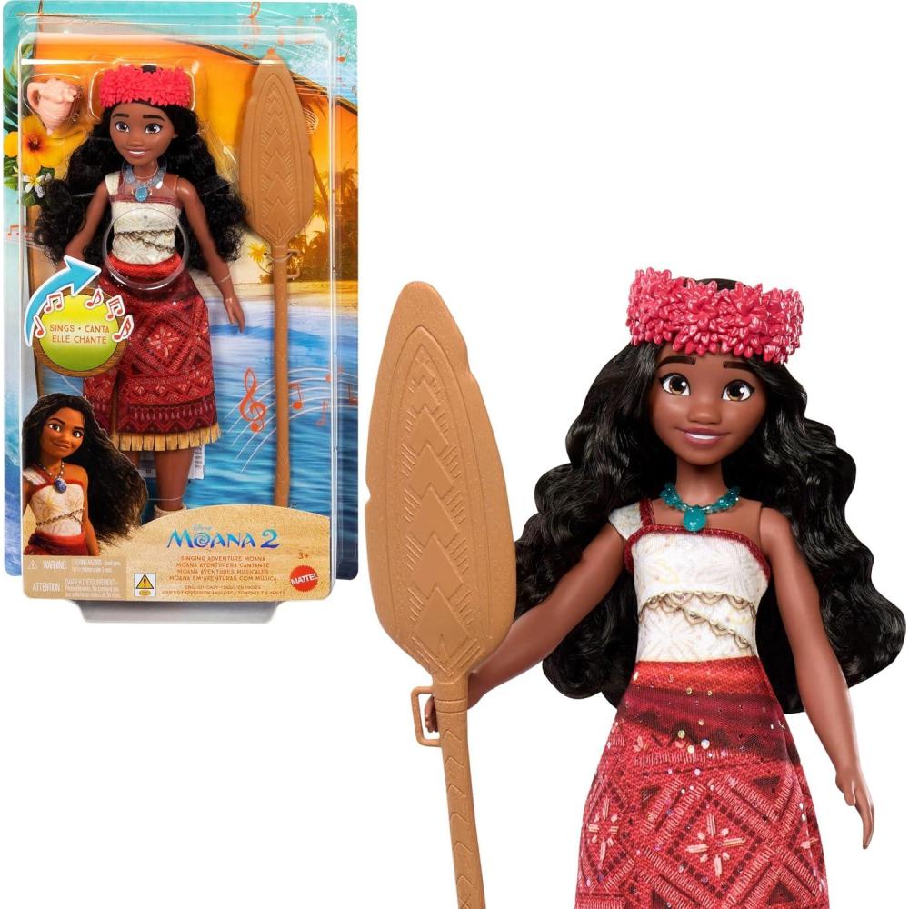 imageMattel Disney Moana 2 Singing Adventure Moana Doll with Signature Outfit ampamp Accessories Sings Were Back in English