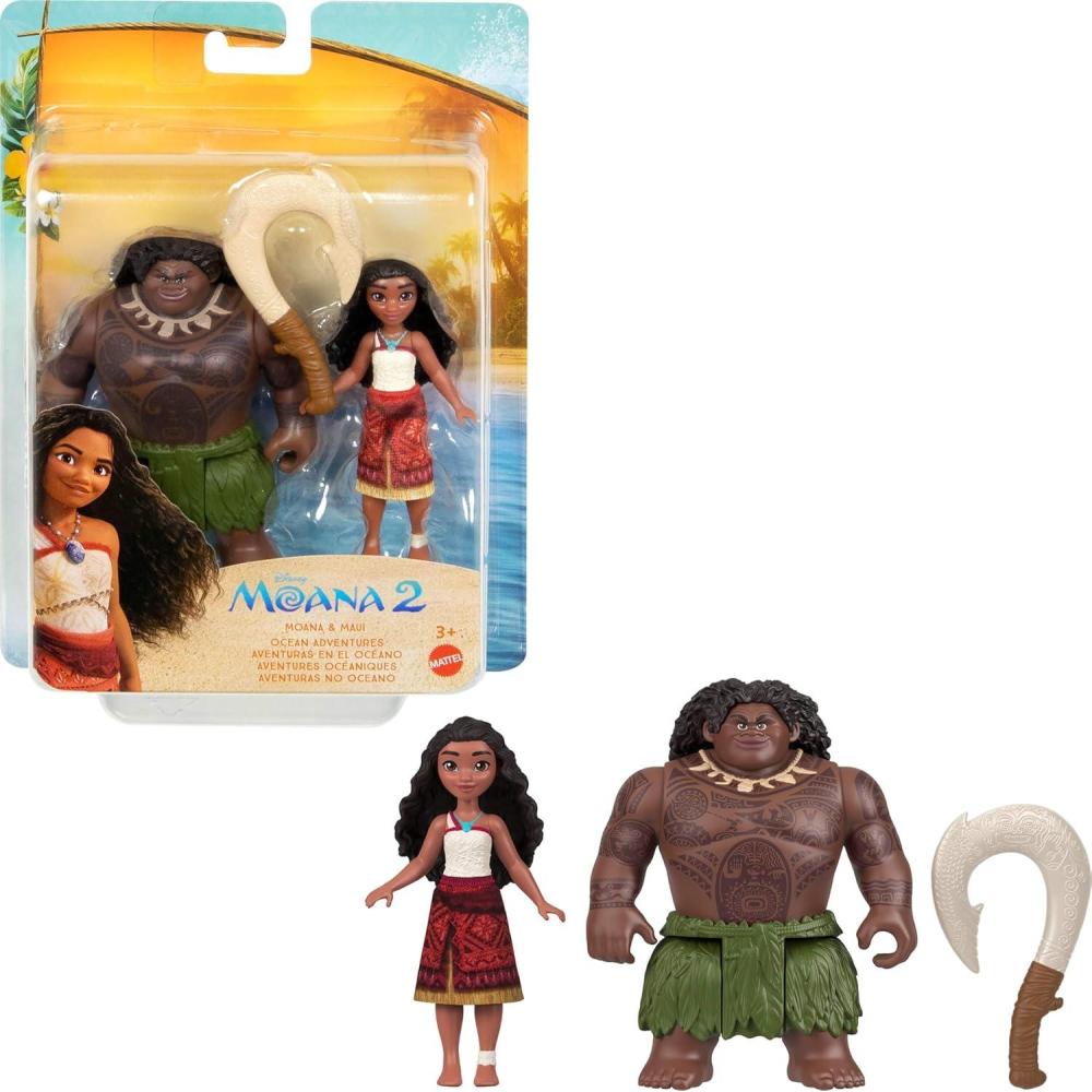 imageMattel Disney Moana 2 Voyager 2 Doll Set Moana ampamp Maui Fashion Dolls in Removable Outfits with 4 Accessories Inspired by The Movie35 inch scale