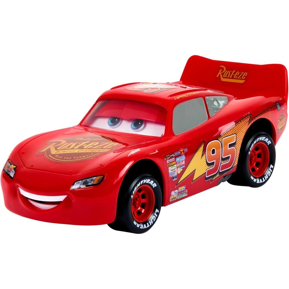 imageMattel Disney Pixar Cars Moving Moments Toy Car with Eyes ampamp Mouth that Move Lightning McQueen Race Car 7 inches LongMcQueen