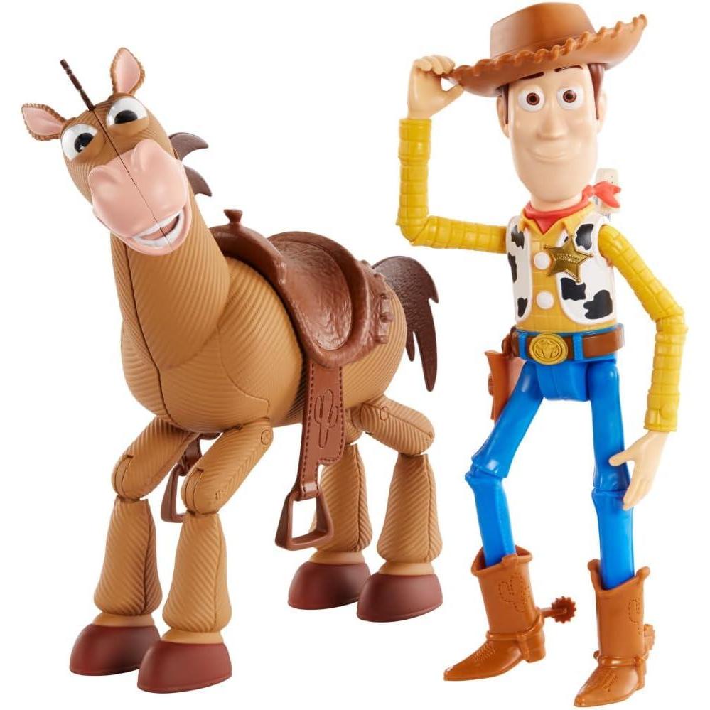 imageMattel Disney Pixars Toy Story 4 Woody and Buzz Lightyear 2Character Pack Movieinspired RelativeScale for Storytelling Play
