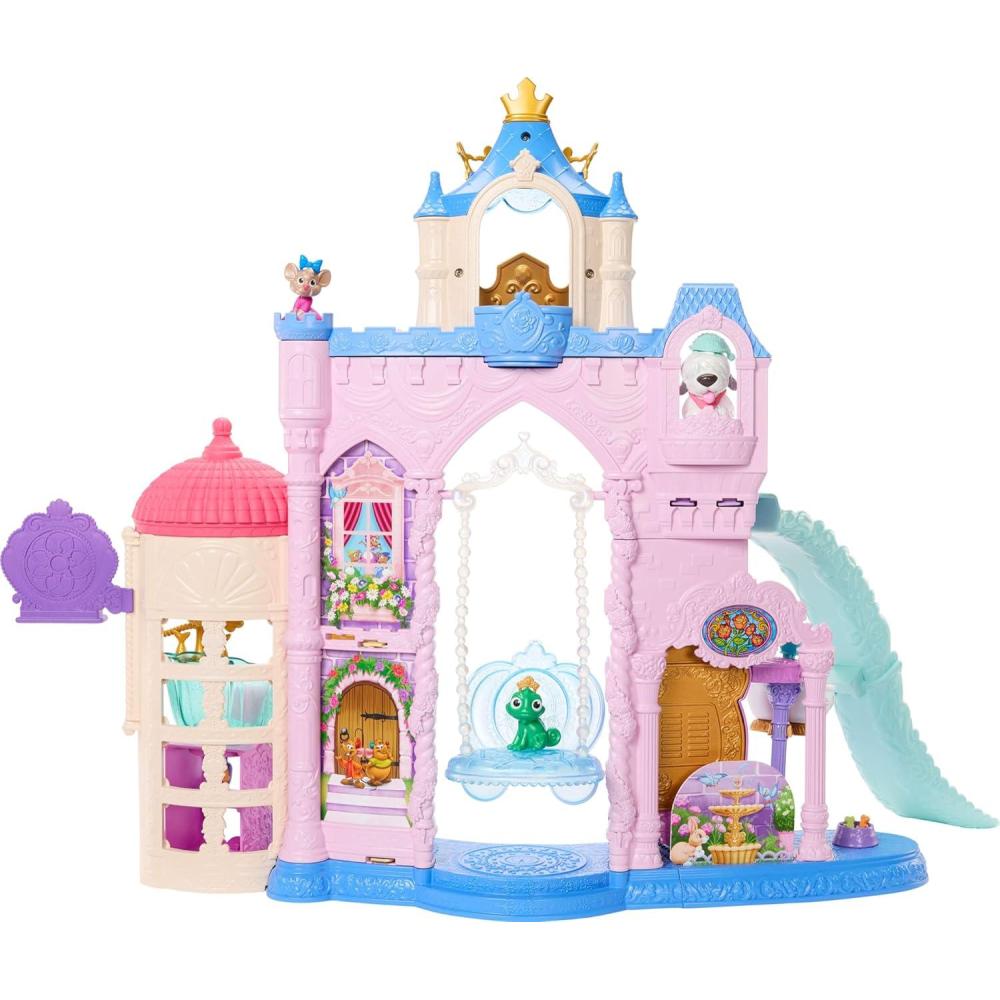 imageMattel Disney Princess Pet Castle Playset with 7 Play Areas 3 Animal Friends Furniture ampamp 17 Accessories 2 ft Tall Pet Palace Inspired by Movies