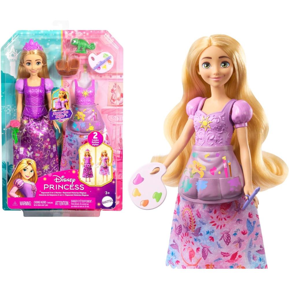 imageMattel Disney Princess Toys Cinderella Fashion Doll with 2 Looks 9 Accessories 2 SnapOn Bodices ampamp 2 Skirts 2in1 Stories Inspired by Disney MovieRapunzel